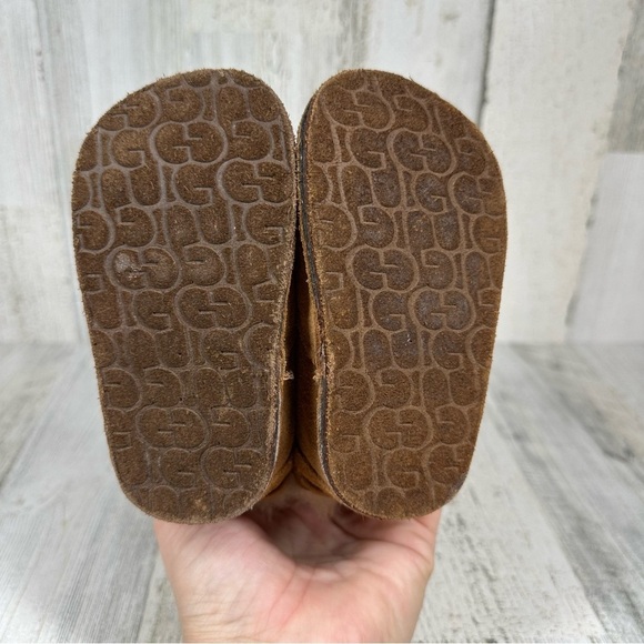 UGG Boo Bootie Baby Boots Chestnut Brown Shearling Cuff Lace #134 - Picture 6 of 11